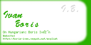 ivan boris business card